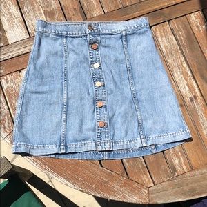 Button up denim skirt